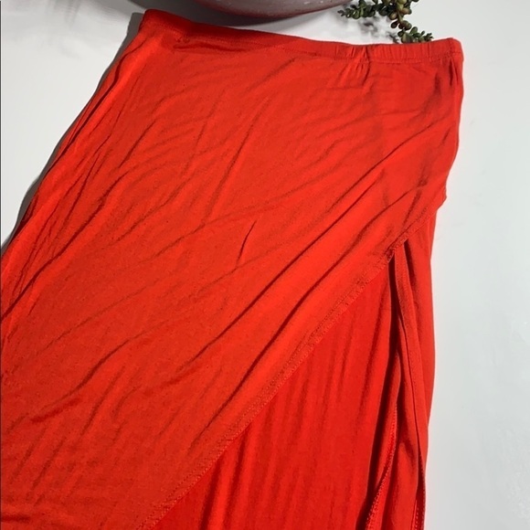 High Slit Orange stretch Women’s Maxi Skirt Small - Picture 4 of 7